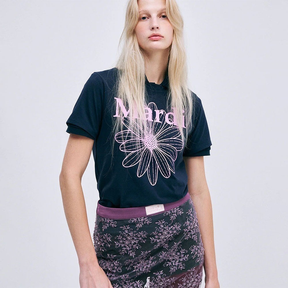 【MARDI MERCREDI】臘腸狗 正常版 / 花花 短版 合身短版 T恤 短T-細節圖5