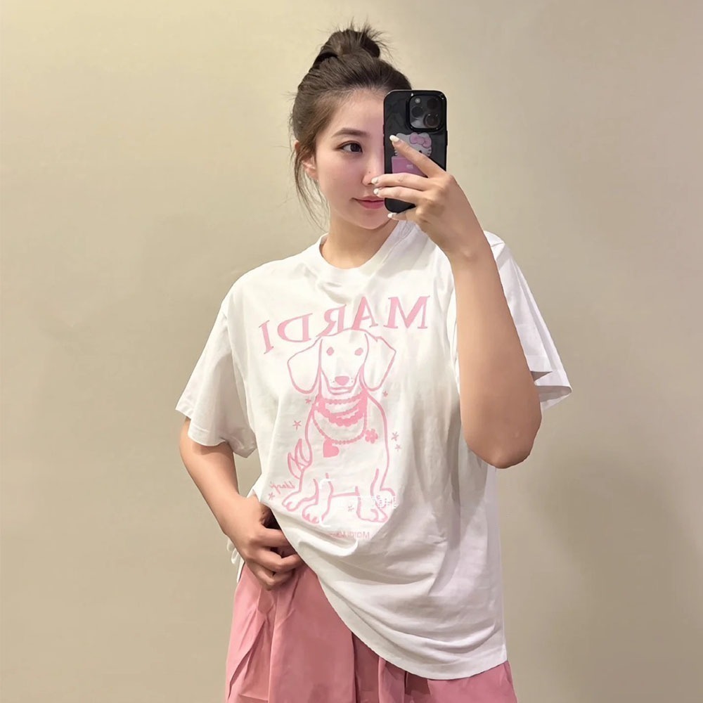 【MARDI MERCREDI】臘腸狗 正常版 / 花花 短版 合身短版 T恤 短T-細節圖11