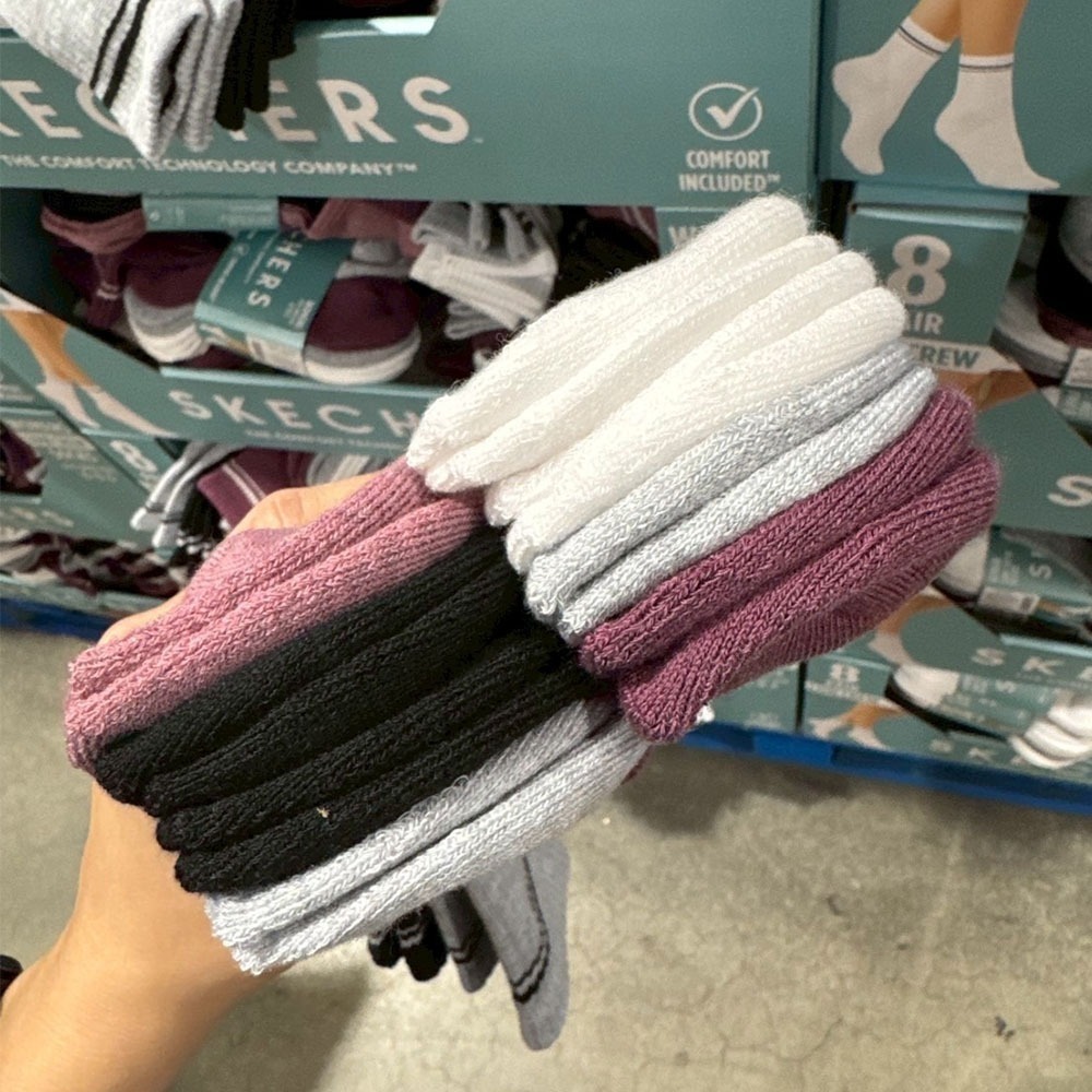 【Skechers】女款 中筒襪 一組8雙 襪子 女生US6-9.5都可以穿-細節圖3