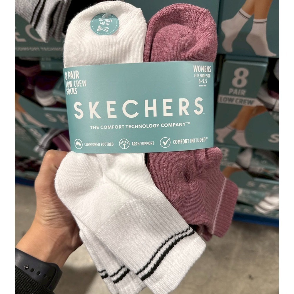 【Skechers】女款 中筒襪 一組8雙 襪子 女生US6-9.5都可以穿-細節圖4