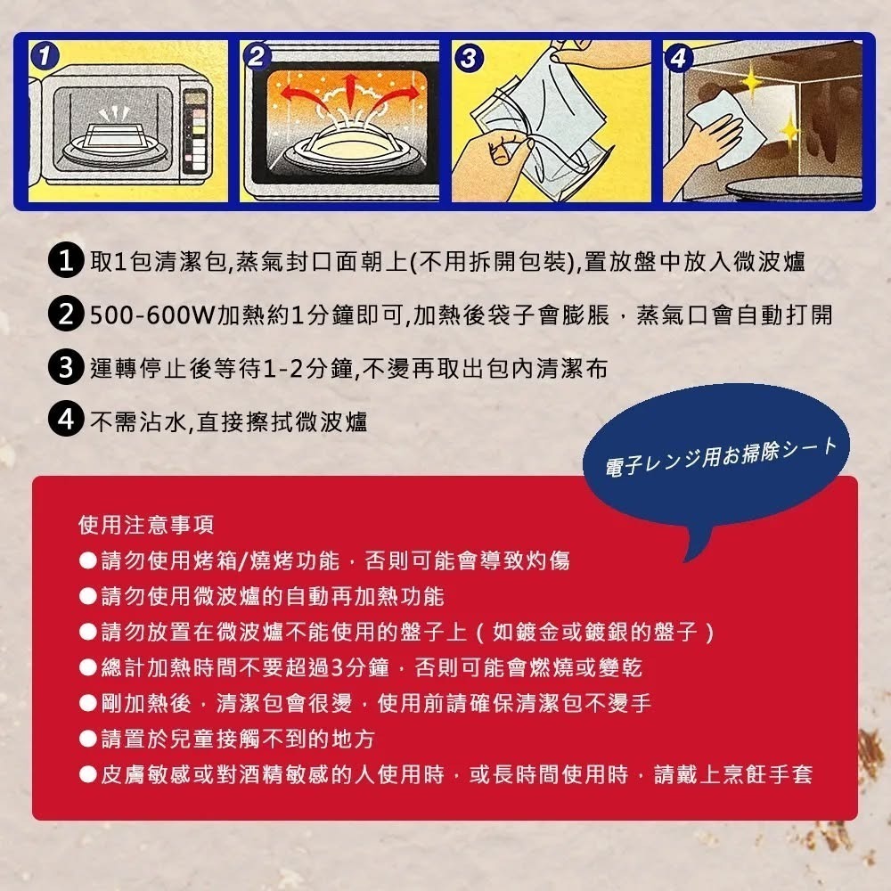 【小林製藥】微波爐淨味清潔紙巾(3入)-細節圖4