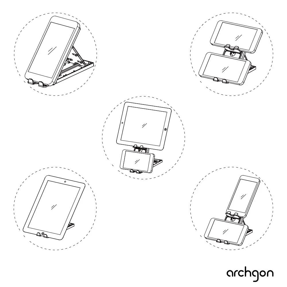 【archgon】多功能 手機 平板架 摺疊 筆電架-細節圖6