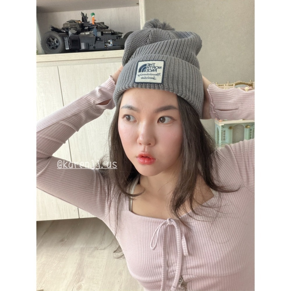 超可愛❤️❤️【The North Face】北臉 毛球 毛帽-細節圖7