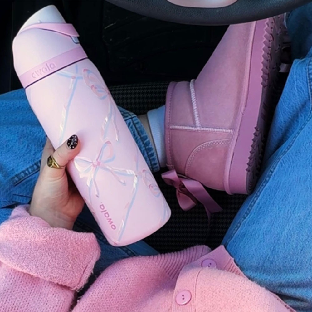 【Owala】保溫杯 蝴蝶結  白底 710ml/粉底945ml-細節圖2