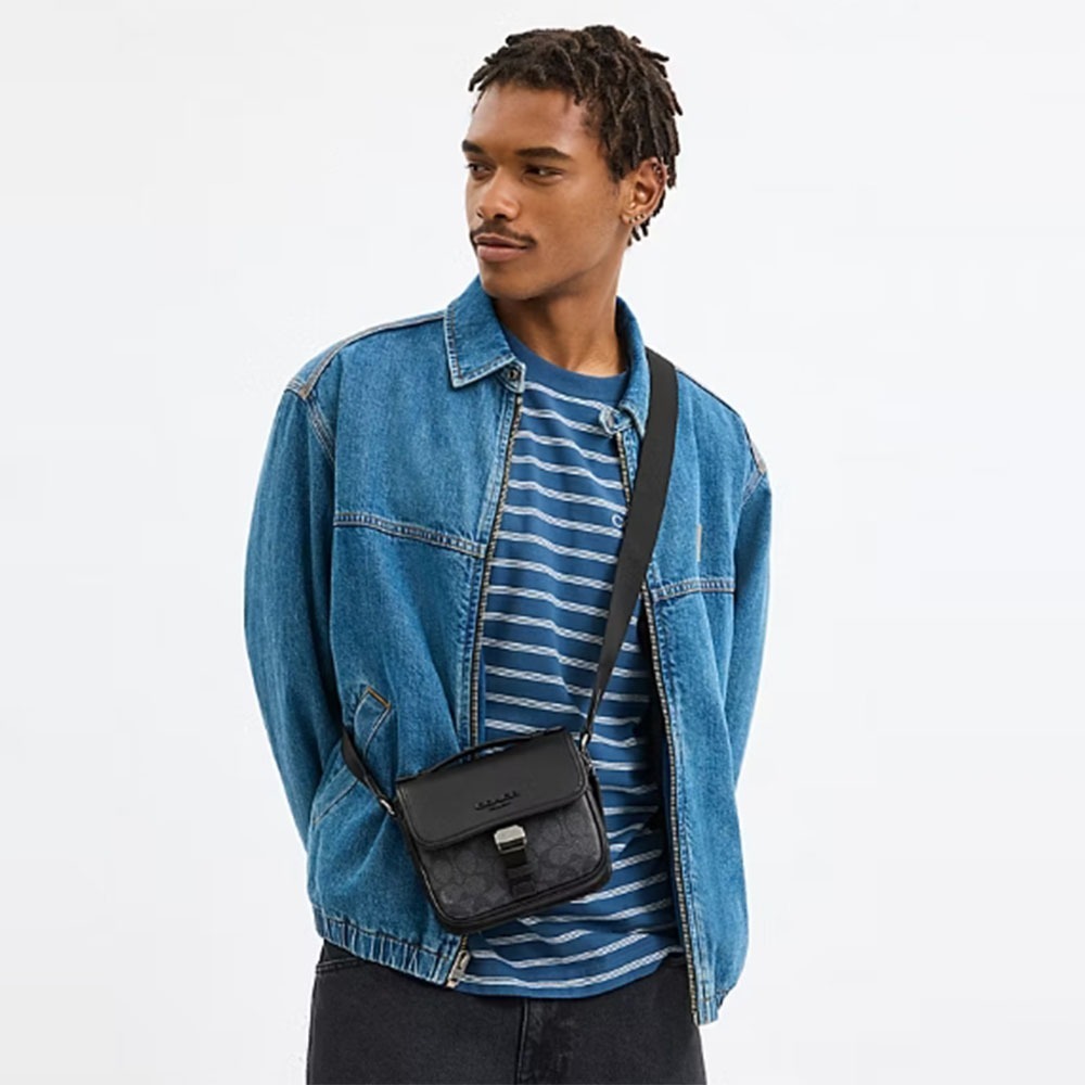 【Coach】RACER 經典 Logo 斜背 側背包-細節圖9