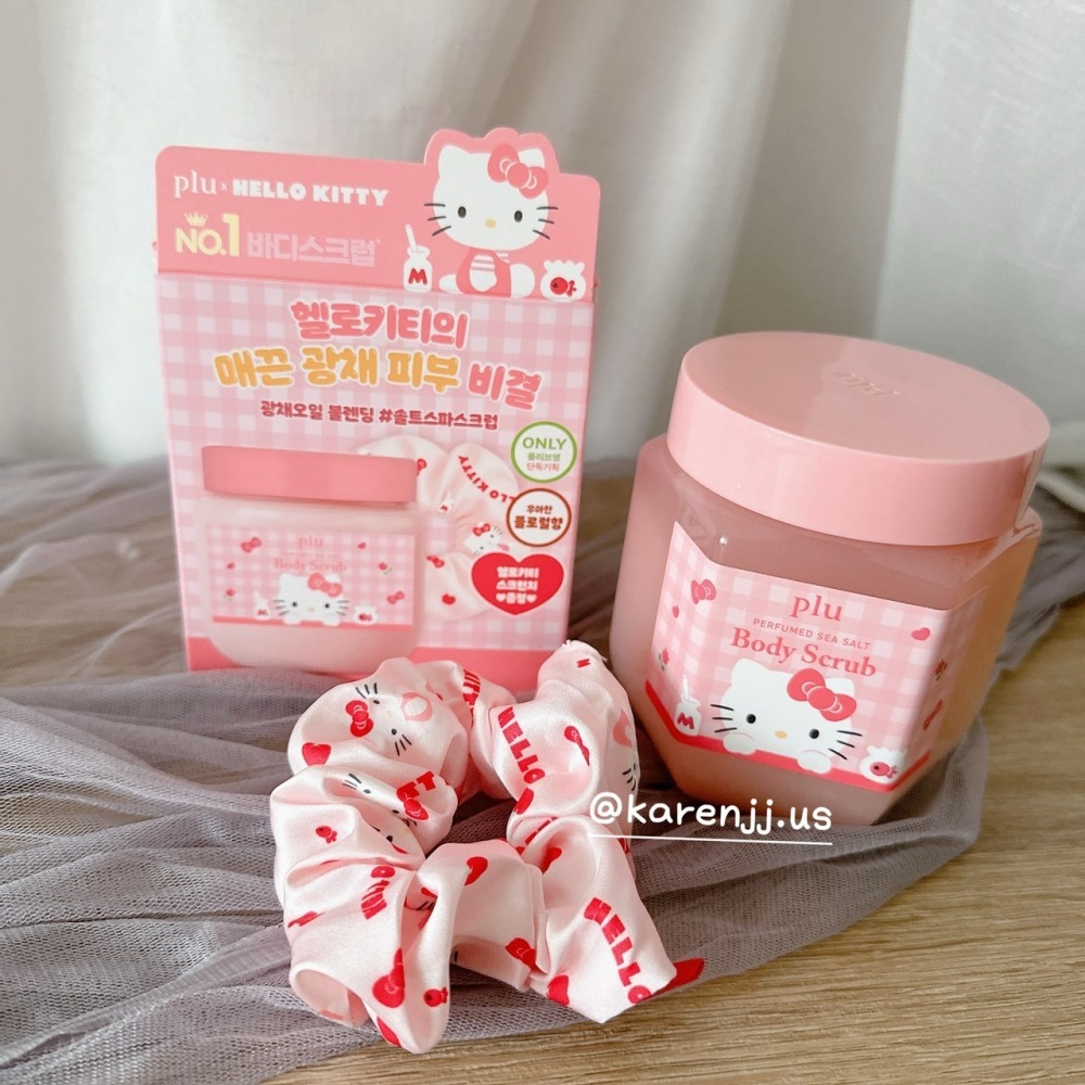 🌸【PLU × Hello Kitty 】聯名登場！ 🌸香氛 海鹽 身體 磨砂膏 / 身體磨砂 沐浴乳-細節圖8