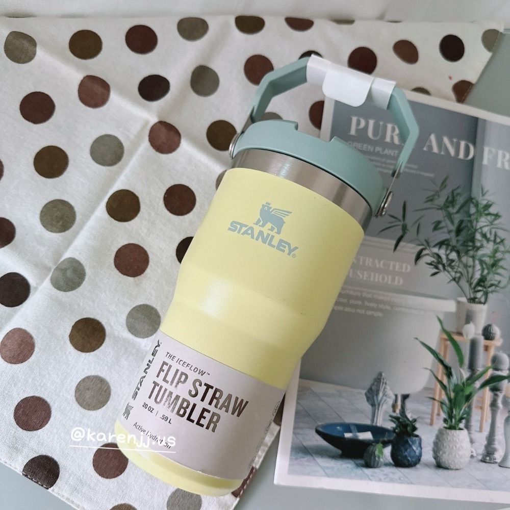 【Stanley】不鏽鋼提把吸管杯 600ml~黃