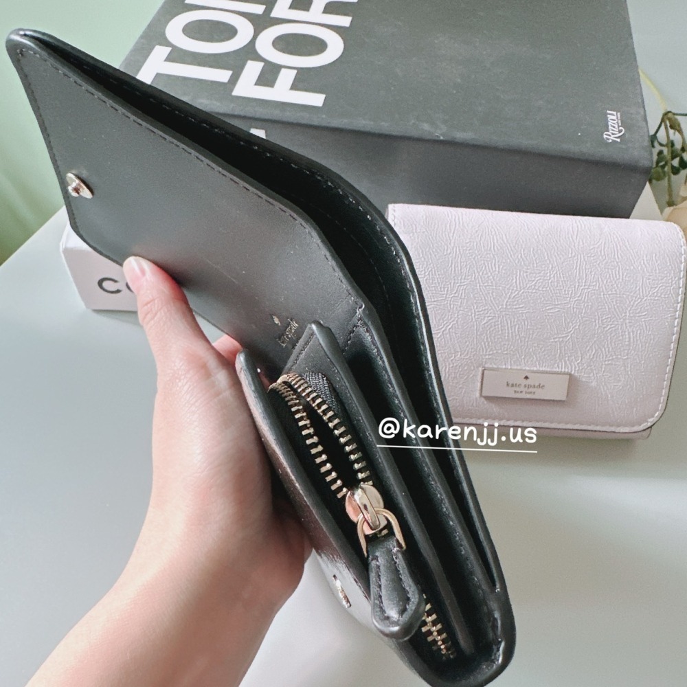 【Kate Spade】 KS 對開 L零錢 Bridget Crinkle小短夾 包包-細節圖2