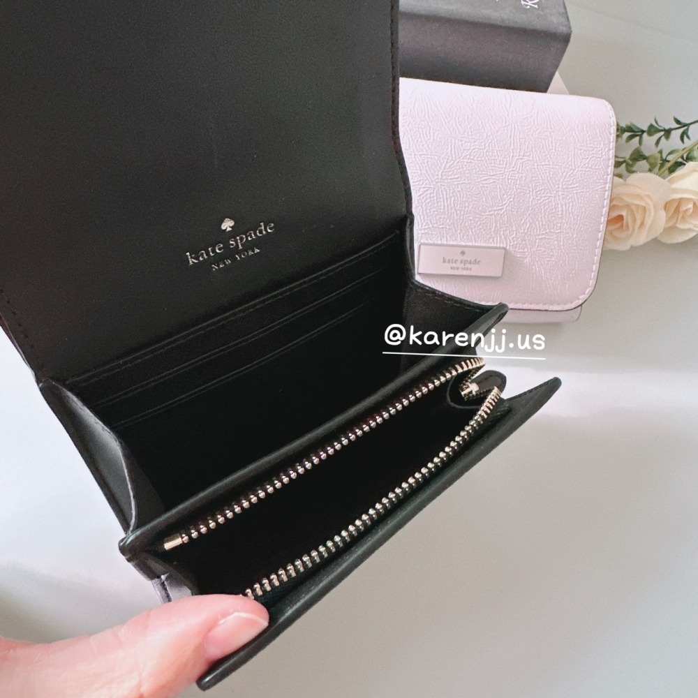 【Kate Spade】 KS 對開 L零錢 Bridget Crinkle小短夾 包包-細節圖3
