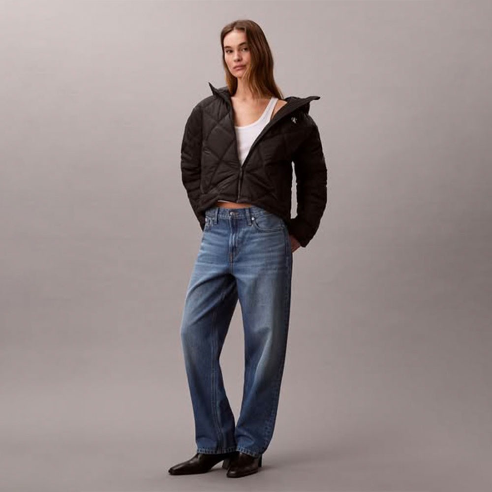 【CK】 Calvin Klein 菱格紋連帽短版外套     版型偏大 建議小一號拿-細節圖3