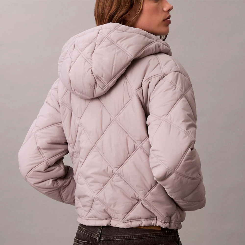 【CK】 Calvin Klein 菱格紋連帽短版外套     版型偏大 建議小一號拿-細節圖5