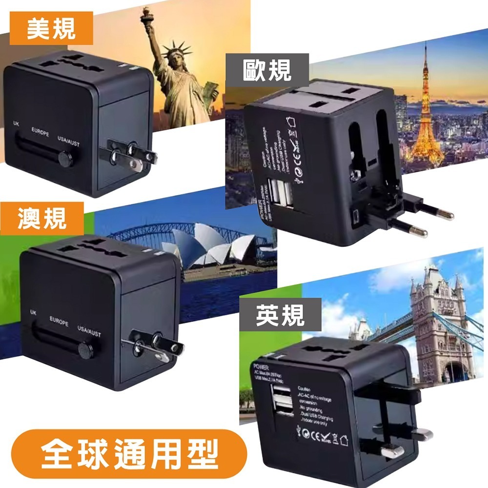 【TRISTAR】雙USB 3.1A萬國充電器~黑-細節圖4