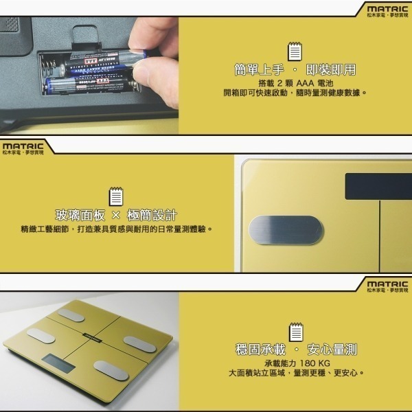 【松木】 MATRIC 18合1 藍牙智能體重計-細節圖3