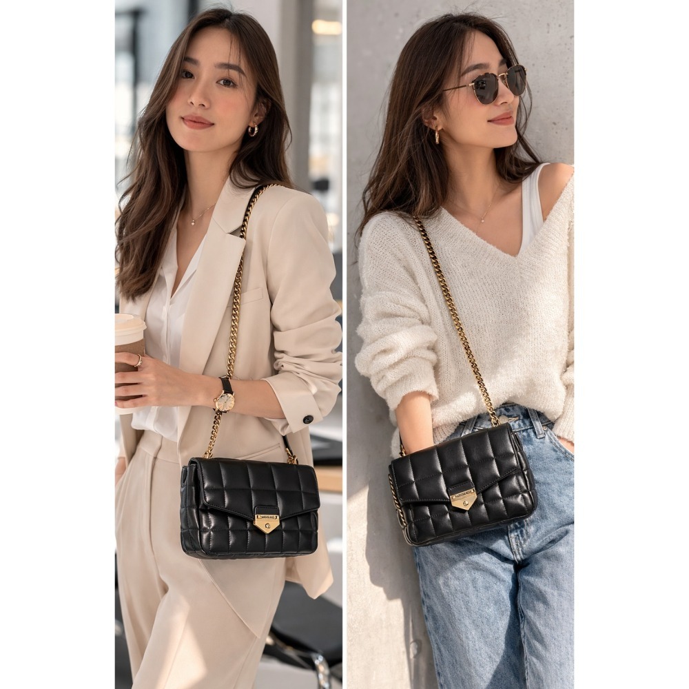 【MK】菱格紋胖胖包~黑-細節圖4