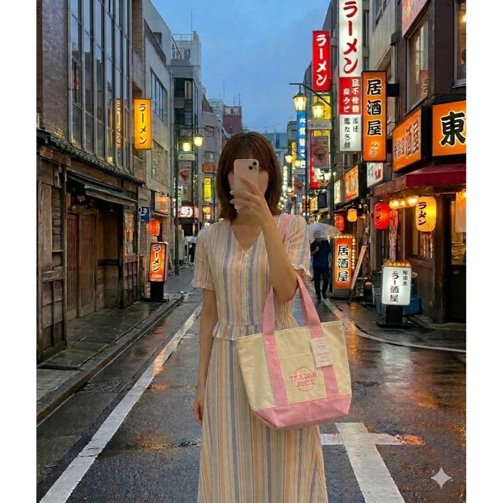 🌸 Trader Jos＇s 春季限定馬卡龍色迷你帆布包-細節圖2