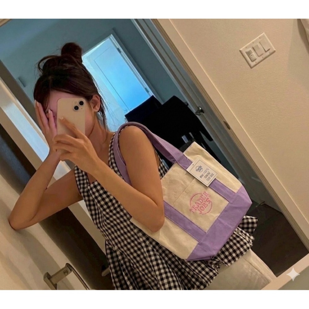 🌸 Trader Jos＇s 春季限定馬卡龍色迷你帆布包-細節圖3