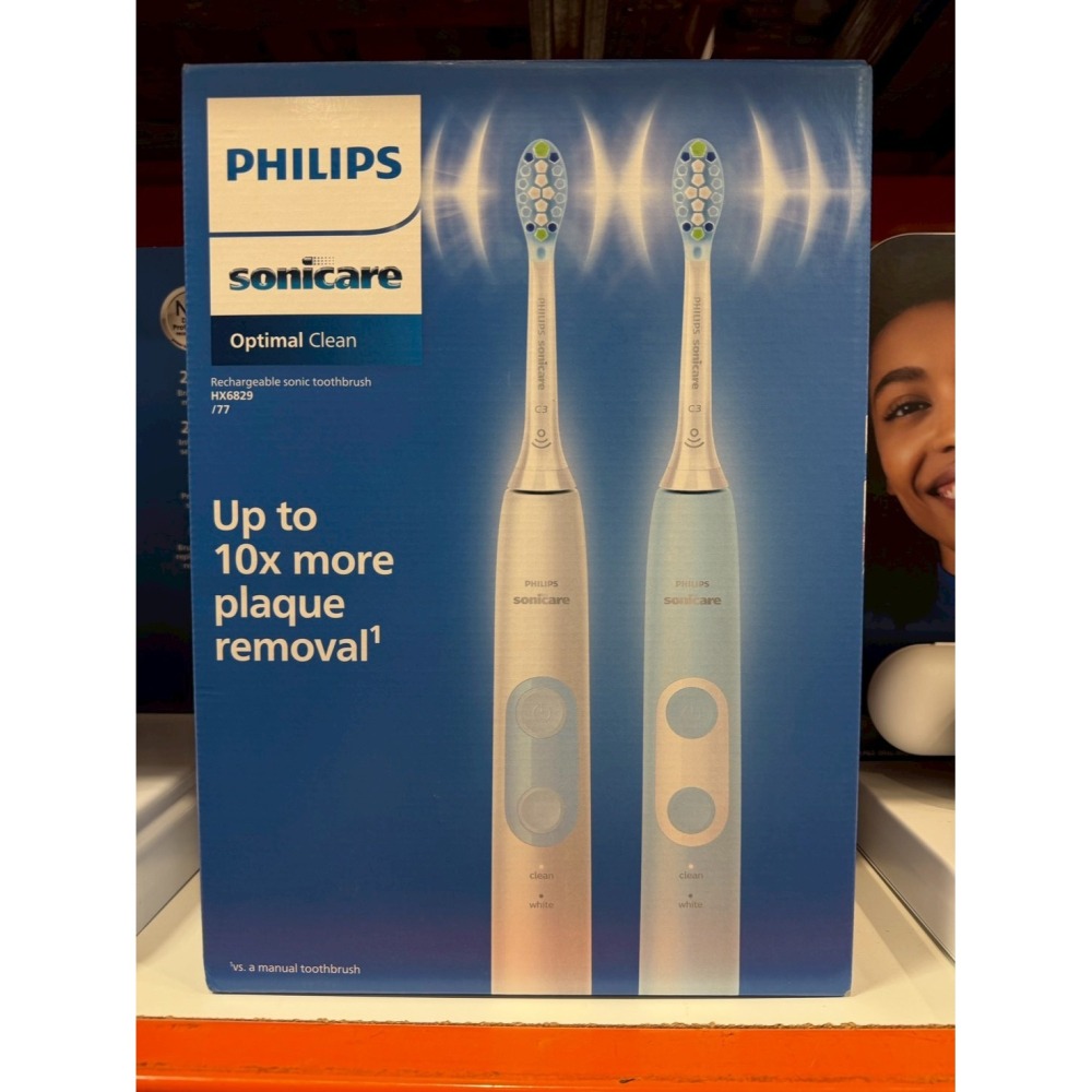 【飛利浦】 Philips Sonicare Optimal Clean 電動牙刷組一組兩入還有攜行盒-細節圖2