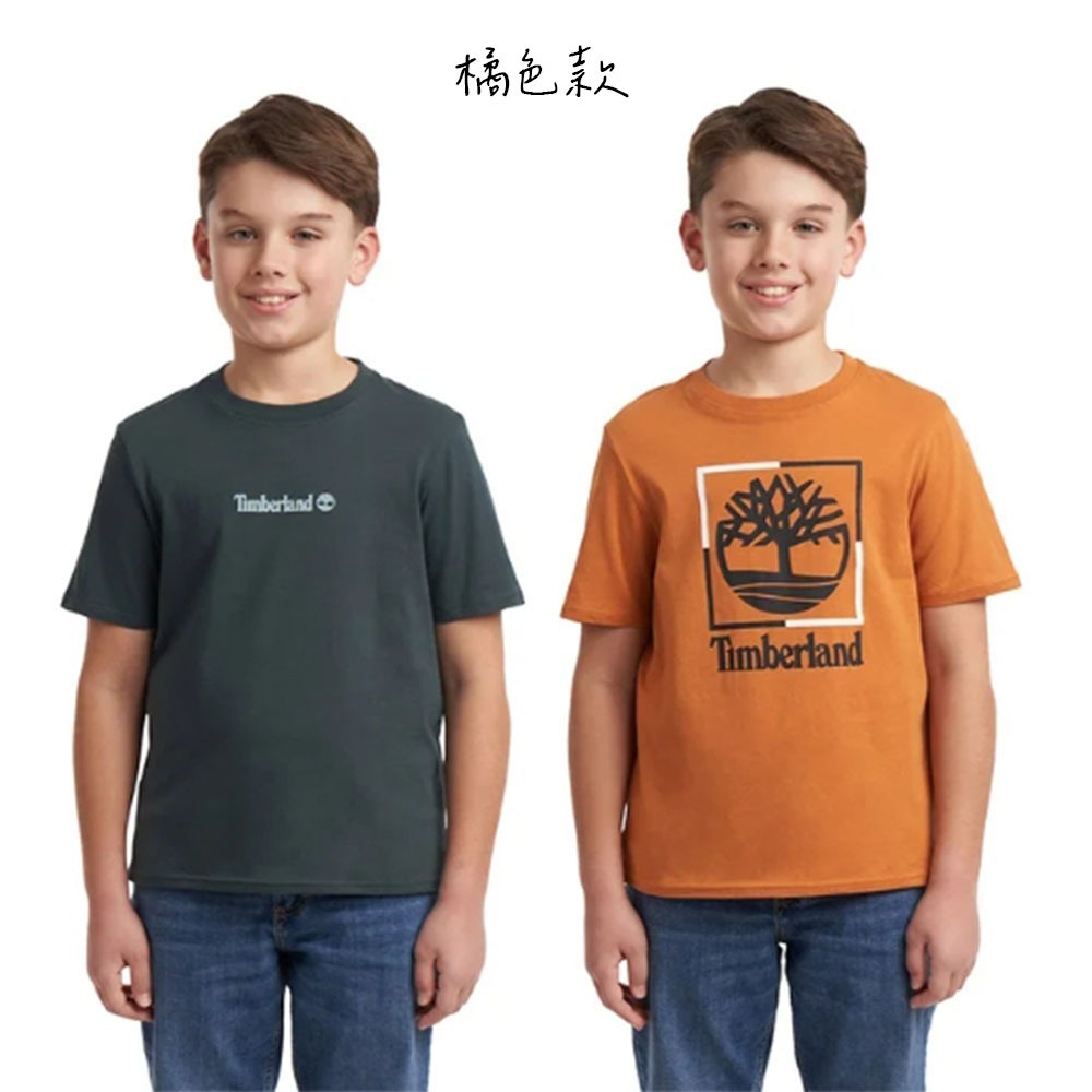 【Timberland】大童 棉短T 2入組-細節圖6