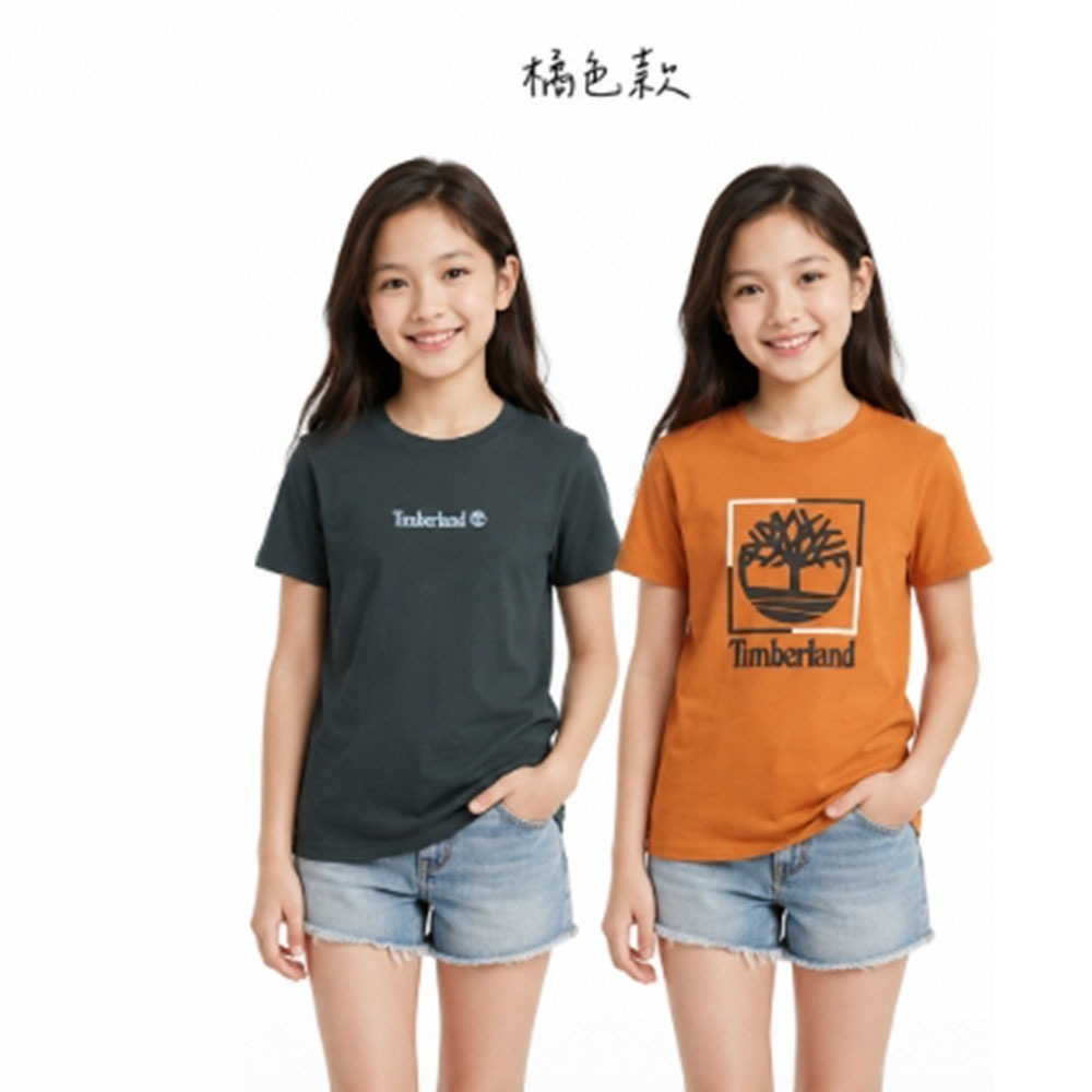 【Timberland】大童 棉短T 2入組-規格圖6
