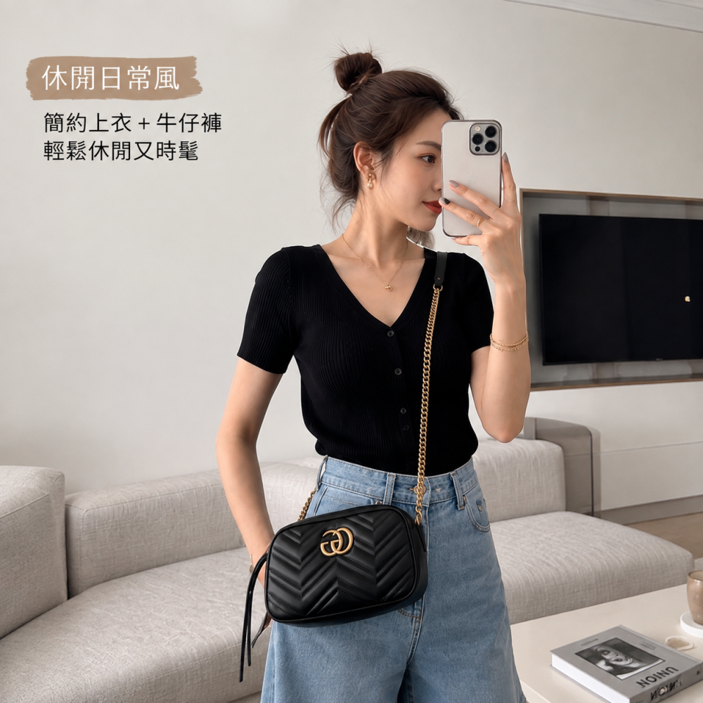 【GUCCI】Marmont小方斜背包-細節圖4