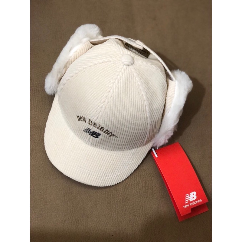A BaO ! 韓國代購 new balance kids 燈芯絨兒童軍帽 棒球帽 毛帽 飛行帽 中性 男女童 護耳帽-細節圖5