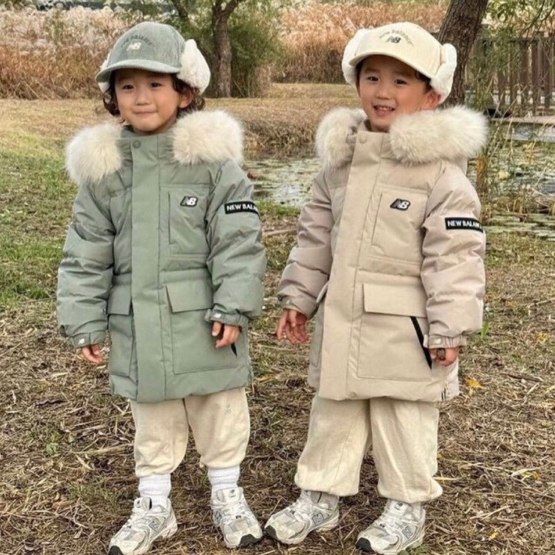 A BaO ! 韓國代購 new balance kids 燈芯絨兒童軍帽 棒球帽 毛帽 飛行帽 中性 男女童 護耳帽-細節圖7