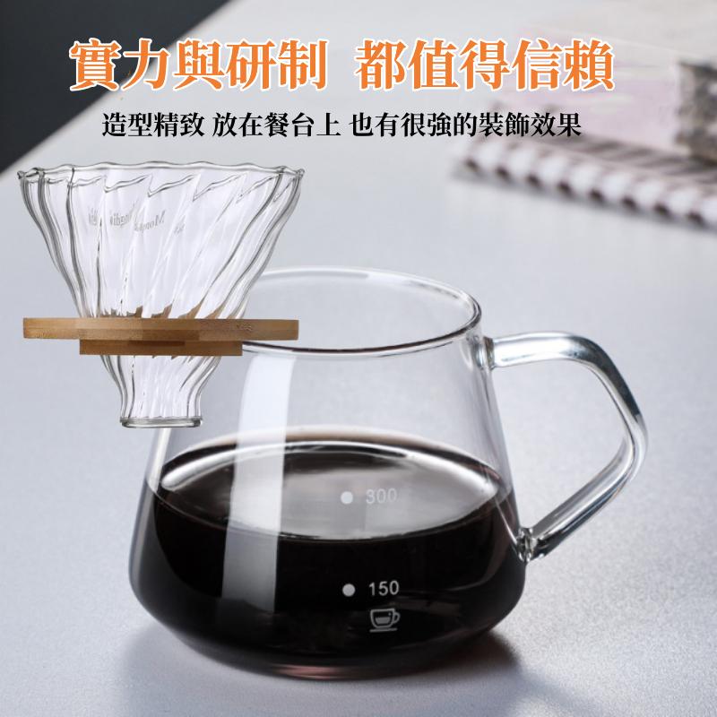 鑽石咖啡壺🔥真便宜現貨🔥玻璃壺 雲朵壺 竹托濾杯 咖啡下接壺 耐熱玻璃壺 咖啡下接壺 分享壺 手沖咖啡壺-細節圖5