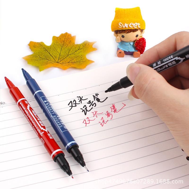 雙頭簽字筆🔥真便宜現貨🔥油性筆 奇異筆 記號筆 大頭筆 防水 麥克筆 速乾 辦公用品 油性雙頭簽字筆-細節圖4