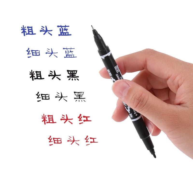 雙頭簽字筆🔥真便宜現貨🔥油性筆 奇異筆 記號筆 大頭筆 防水 麥克筆 速乾 辦公用品 油性雙頭簽字筆-細節圖5