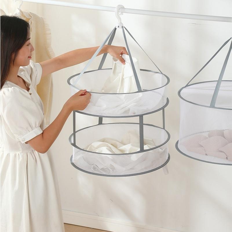 摺疊曬衣籃🔥真便宜+發票🔥晾衣籃 吊掛折疊 晾衣籃 曬衣籃 摺疊晾衣籃 曬衣網 晾衣網 多功能曬網 圓形晾衣籃-細節圖2