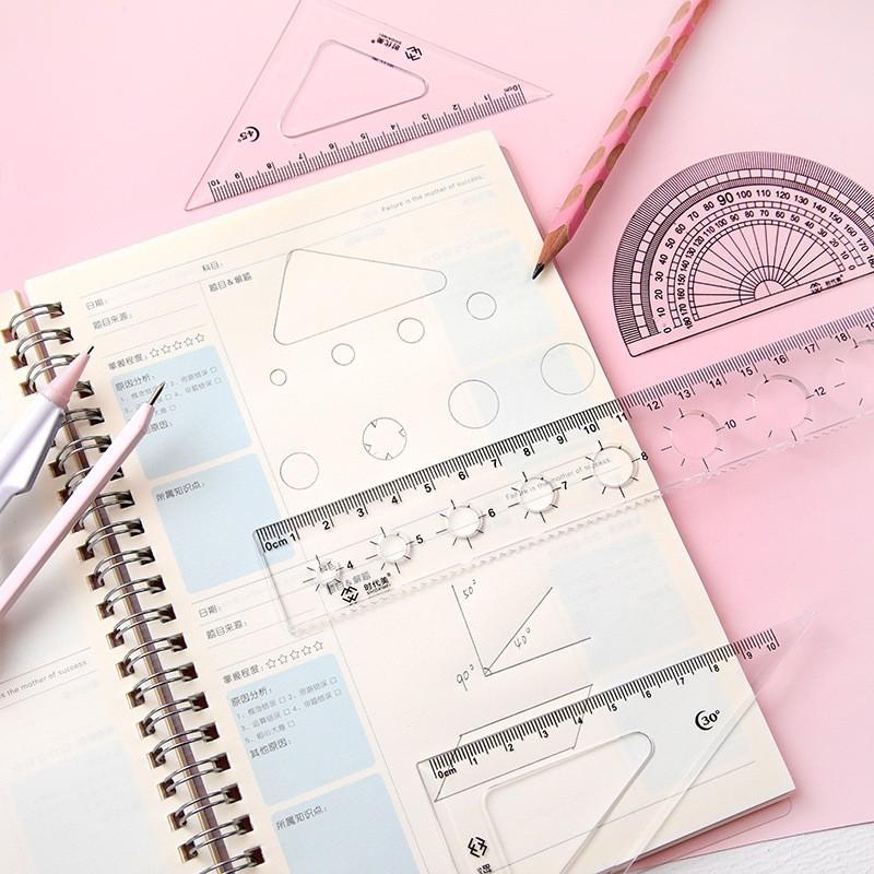 四合一套裝尺🔥真便宜🔥 直尺 學生套尺組 角度尺 量角器 開學必備 三角板 量角器  學習文具用品-細節圖2