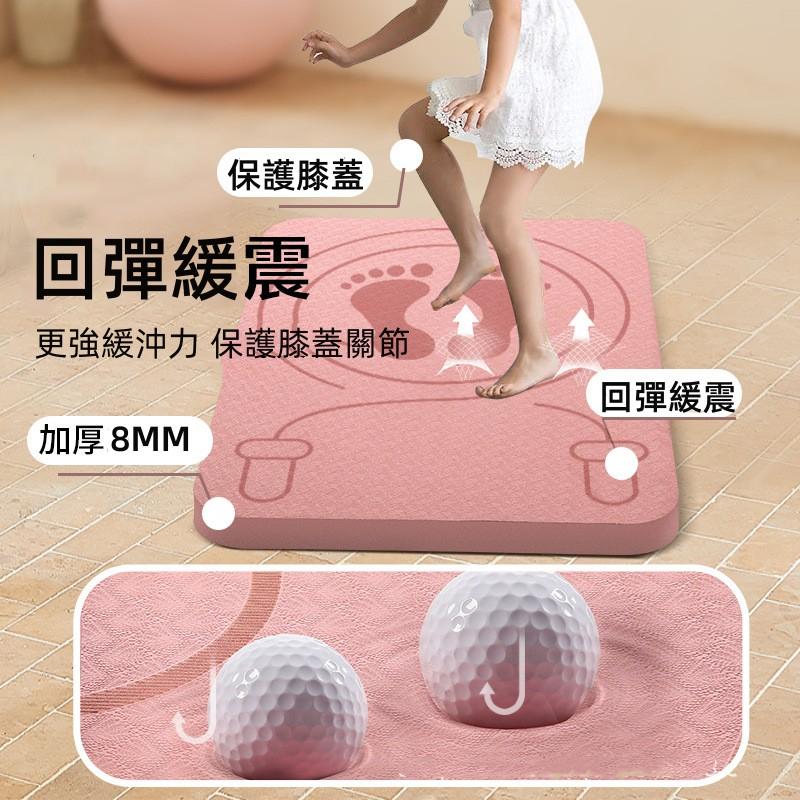 跳繩墊🔥真便宜現貨🔥減震降噪 加厚8MM 高回彈緩震跳繩墊 隔音減震墊 止滑瑜珈墊 健身地墊 隔音墊 靜音跳操運動墊-細節圖4