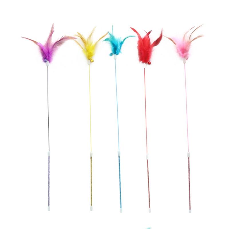 逗貓棒🔥真便宜現貨🔥鈴鐺逗貓棒 彩色羽毛逗貓棒 逗貓竿 逗貓桿 帶鈴鐺貓玩具 貓咪玩具 逗貓棒 寵物玩具-細節圖3