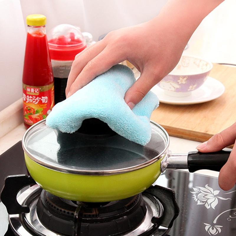 珊瑚絨擦手巾🔥真便宜現貨🔥掛式擦手巾 吸水 清潔布 擦手布 擦手巾 抹布 加厚毛巾 清潔廚房洗碗布-細節圖3