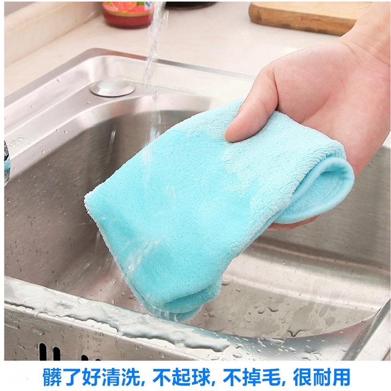 珊瑚絨擦手巾🔥真便宜現貨🔥掛式擦手巾 吸水 清潔布 擦手布 擦手巾 抹布 加厚毛巾 清潔廚房洗碗布-細節圖5