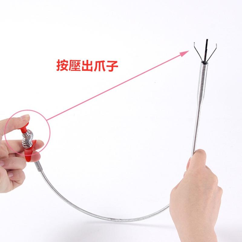 疏通器🔥真便宜現貨🔥下水道夾 帶抓鉤管道夾 清理器 清潔勾 四爪彎曲 排水孔夾 垃圾夾 毛髮疏通器 疏通夾 疏通鉤-細節圖5