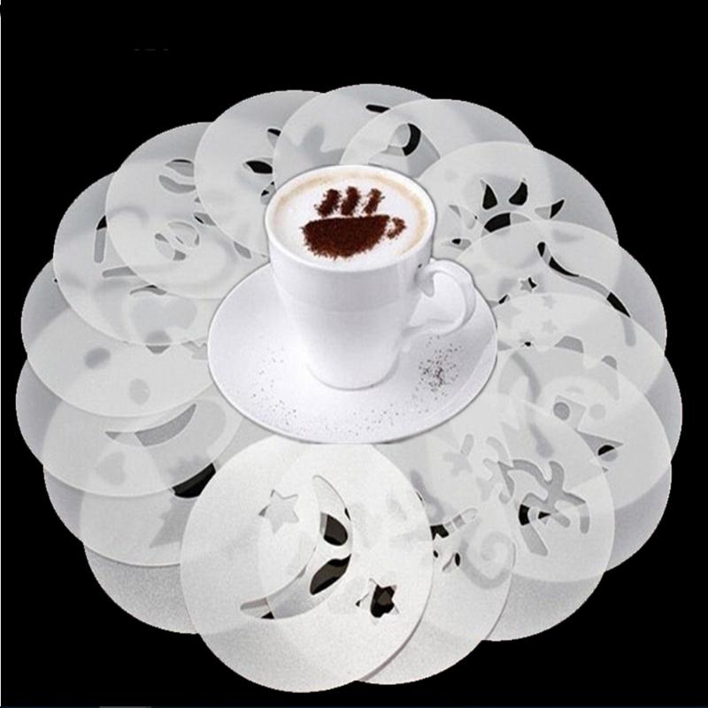 拉花模具🔥真便宜現貨🔥咖啡印花模型 花式咖啡 印花模板 拉花模型 咖啡器具 塑料16片花型-細節圖6