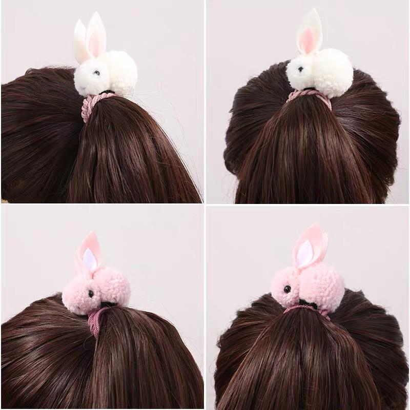 兔子髮飾🔥真便宜現貨🔥毛絨髮飾 兔耳朵髮夾 頭髮髮飾 髮飾 髮繩 髮圈 女童髮 繩髮夾-細節圖3