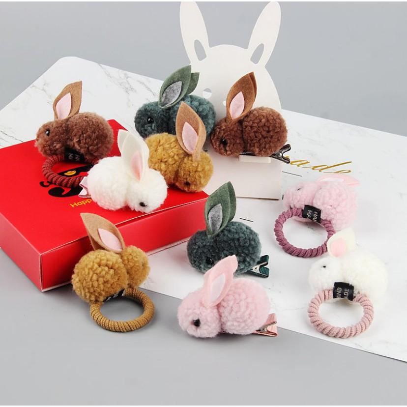 兔子髮飾🔥真便宜現貨🔥毛絨髮飾 兔耳朵髮夾 頭髮髮飾 髮飾 髮繩 髮圈 女童髮 繩髮夾-細節圖5