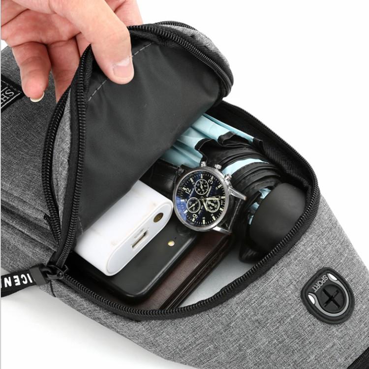 胸包🔥真便宜現貨🔥男士包 牛津布胸包 戶外包 旅行包 多功能運動包 休閑包 單肩背包 斜挎包-細節圖7