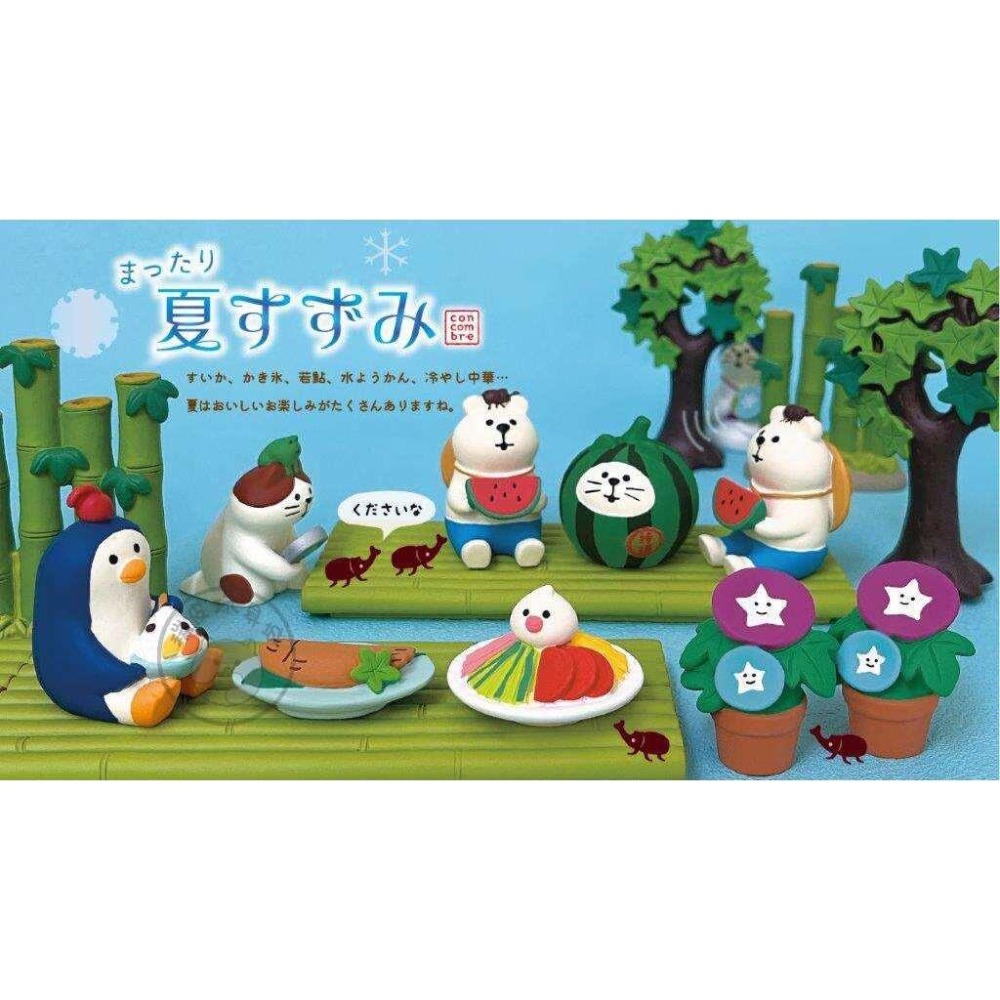 『2024年5月先行予約』日本正版 夏日 夏祭 夏天 Decole concombre 擺飾 禮物 貓 貓咪公仔 納涼-細節圖2