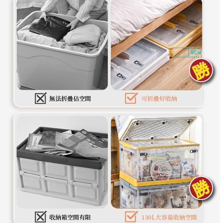 五開門折疊收納箱 巨無霸 摺疊收納箱 收納箱 收納櫃 收納盒 收納籃 衣服收納 置物箱-細節圖5