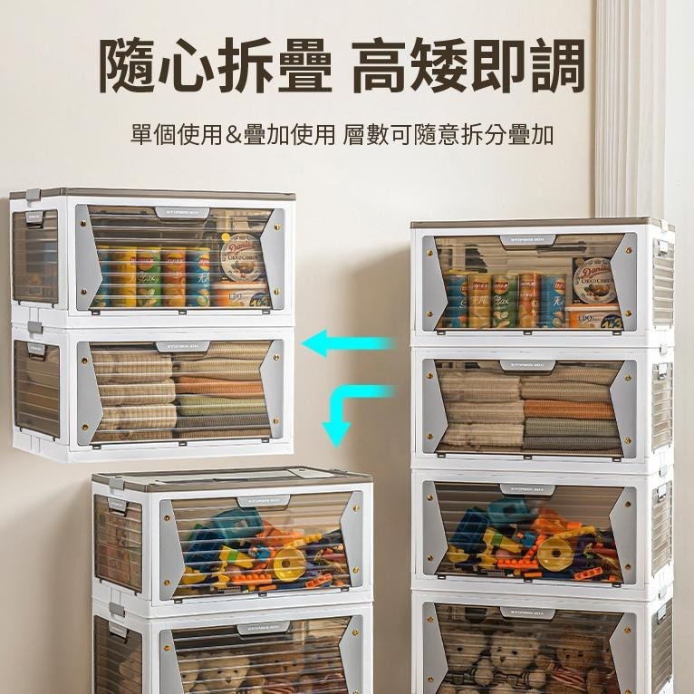 五開折疊收納櫃 萬向輪折疊收納箱 三層收納箱 收納箱大容量 衣服收納櫃  摺疊收納箱 棉被收納箱-細節圖4