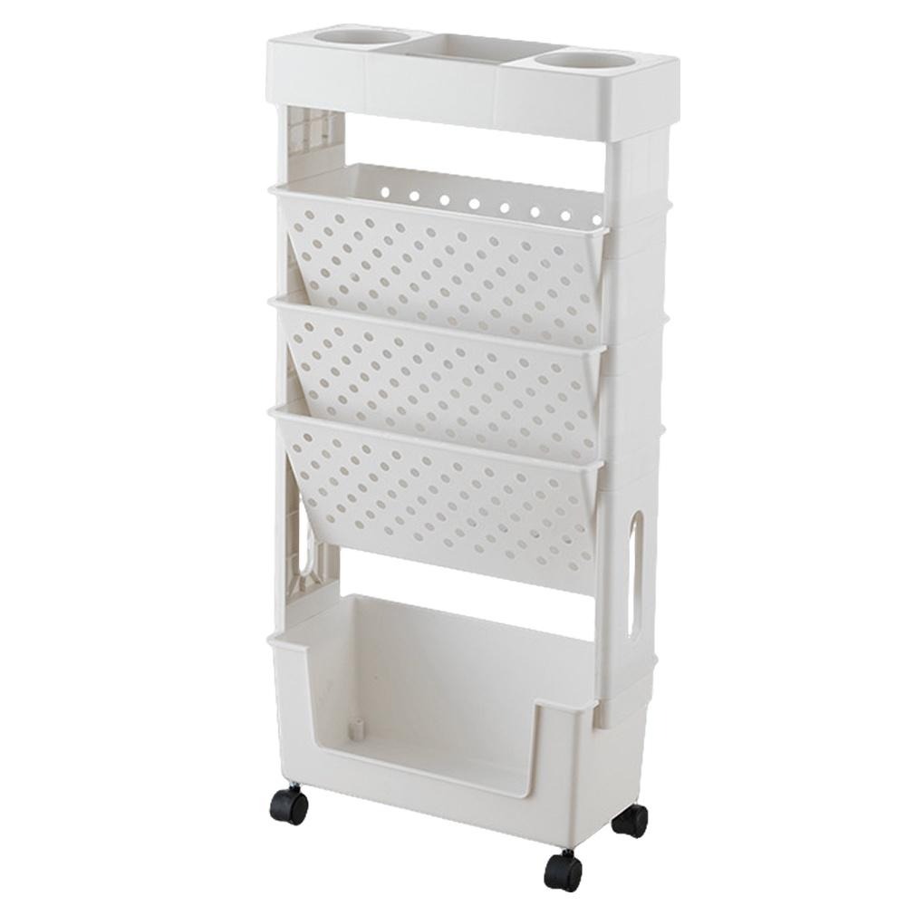 移動書架 收納推車 五層滑輪置物架  書本收納置物架 桌邊置物架 收納櫃  書桌收納置物架-細節圖2