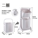 髒衣籃 洗衣籃 滑輪置物籃 分類洗衣籃 推車 雙層洗衣籃 浴室收納架 三層洗衣籃  洗衣籃推車-規格圖11