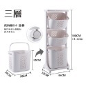 髒衣籃 洗衣籃 滑輪置物籃 分類洗衣籃 推車 雙層洗衣籃 浴室收納架 三層洗衣籃  洗衣籃推車-規格圖11