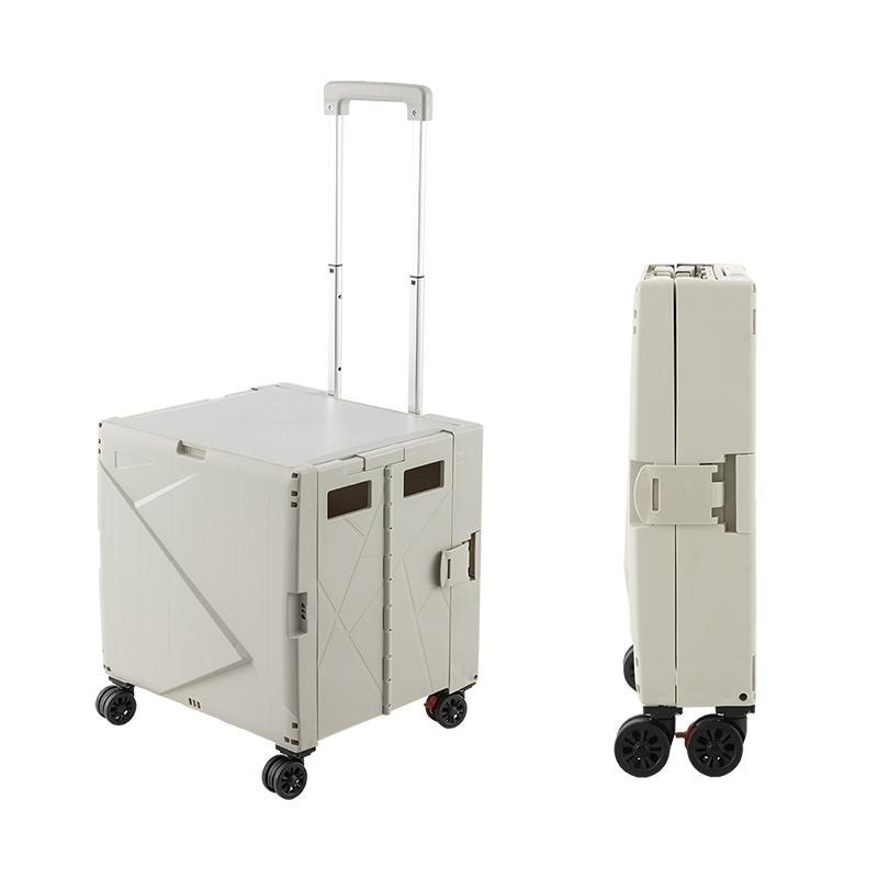 折疊收納手推車 杯架平拉萬向折疊購物車 露營推車 買菜車 摺疊手推車 置物車 手拉車-細節圖2