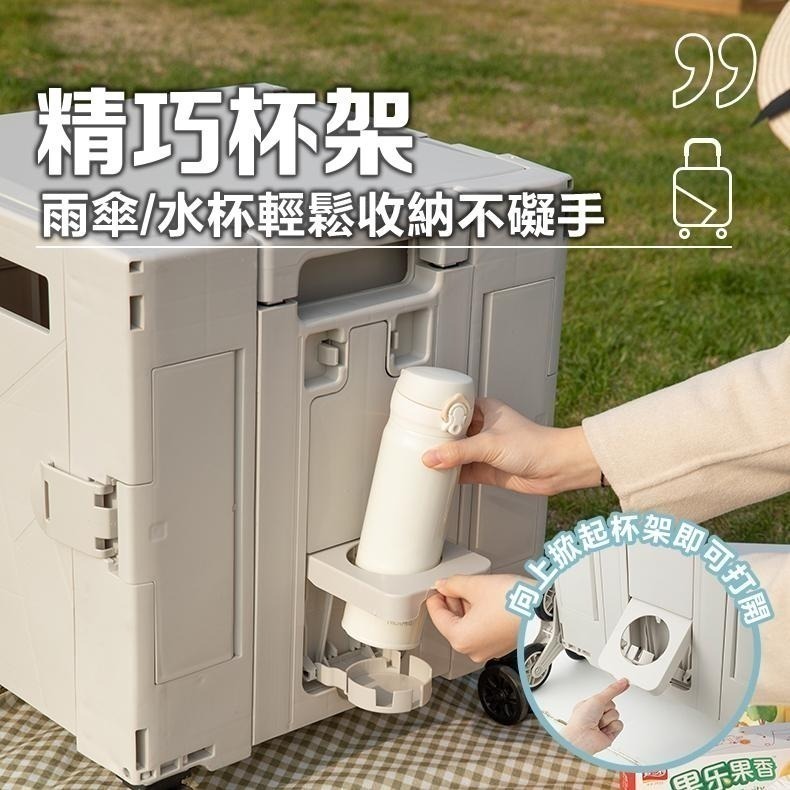 折疊收納手推車 杯架平拉萬向折疊購物車 露營推車 買菜車 摺疊手推車 置物車 手拉車-細節圖5