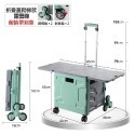 折疊手推車 升級餐桌 購物車折疊推車 露營推車  菜籃車 收納推車  買菜車 置物推車 摺疊購物車 購物推車-規格圖11