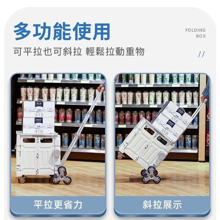 折疊購物車 升級平拉收納車 露營推車  菜籃車 手推車 買菜車 置物推車-細節圖6